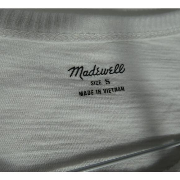 Madewell Women's Small White Casual T-Shirt Short Sleeves Round Hem - Picture 6 of 7